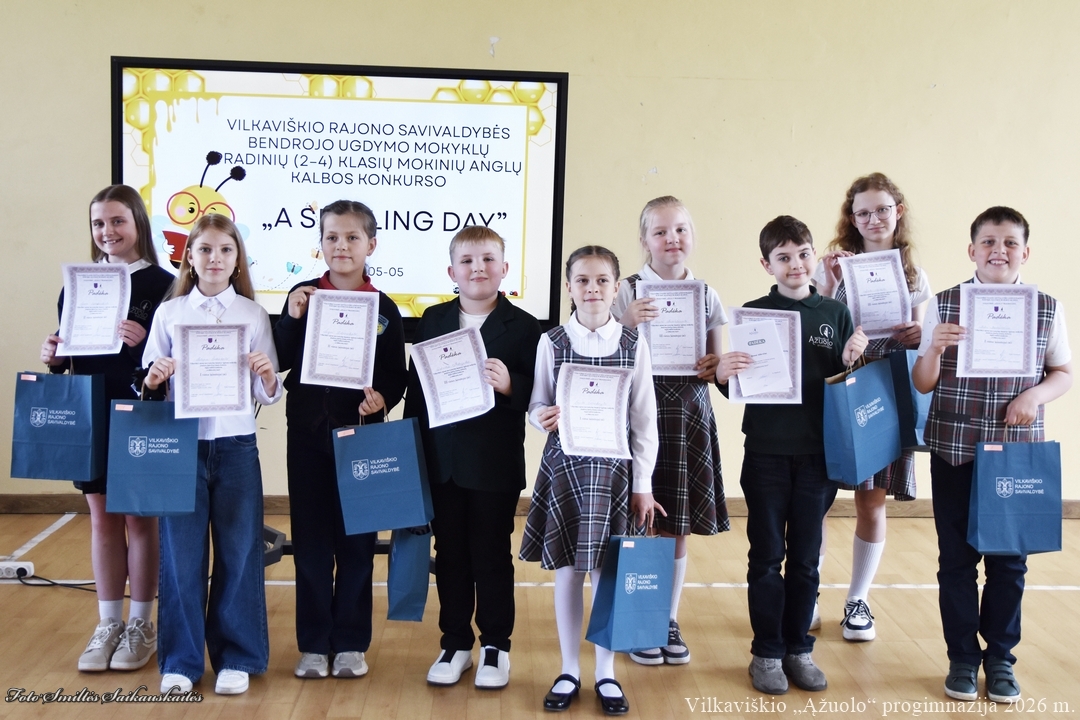 ,,A Spelling Day“ sukvietė jaunuosius anglų kalbos žinovus į Vilkaviškio „Ąžuolo“ progimnaziją